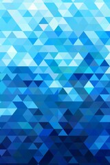 Obraz premium Shimmering pixel triangles in geometric pattern on deep blue gradient background