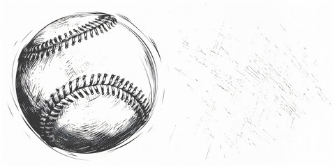 Hand drawn baseball illustration with copy space