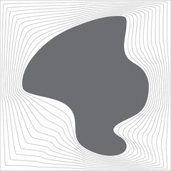 Square blend emblem. Curved line with frame element design