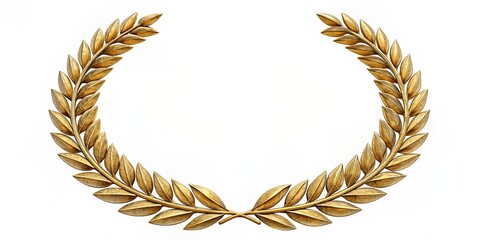 Circular metal gold laurel wreath cutout , Roman Empire, Emperor, Symbol of Victory, Laurel Leaves, Ancient, Roman Style