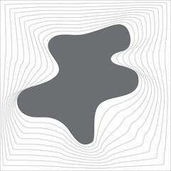 Square blend emblem. Curved line with frame element design