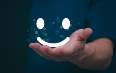 Customer services best excellent business rating experience. Satisfaction survey concept. user gives ratings to service experience on the online application, online marketing, and business processes.