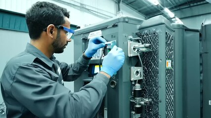 Technician Working on Tune-Up of Cooling System