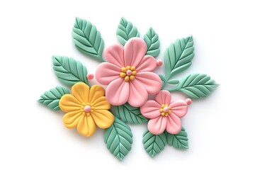 decorations for cakes from the protein mass in the form of flowers