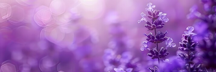 Fototapeta premium Minimalist lavender flower bokeh background with empty space for elegant designs