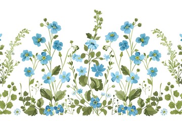 Blue pansy flowers on a white background. 