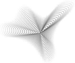 Circle dynamic line halftone fluid shape for tech, icon, symbol