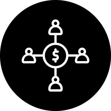 Crowdfunding Vector Line White Circle Black