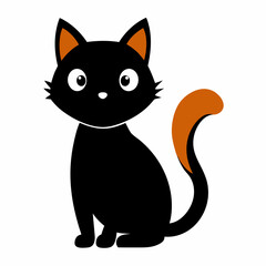 black and white cat cartoon