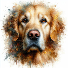 animal Abstract portrait painting of Dog