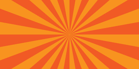 Modern seamless retro vintage burst sunrise sunbeam element spiral striped illustration sunray template wallpaper design. Vector orange sun rays and sunburst backdrop background.