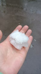 a lump of snow in my hand
