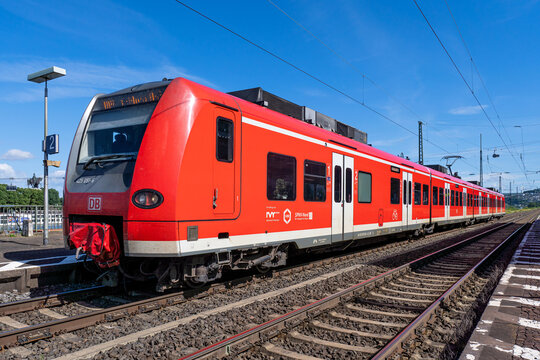 Koblenz, Germany - July 7, 2024: DB Regio train at Koblenz-Ehrenbreitstein railway station