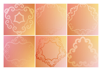 set of vector colorful gradient frames