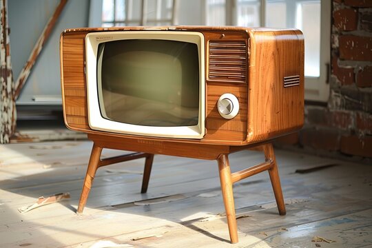 scary vintage TV, Generative AI