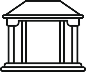 Simple illustration of an ancient greek building with columns and a roof