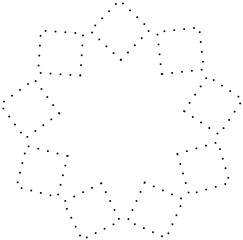 Set of square dot line shapes. Design elements