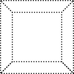 Set of square dot line shapes. Design elements