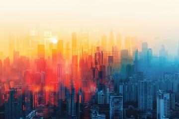 Fototapeta premium Cityscape at Sunrise