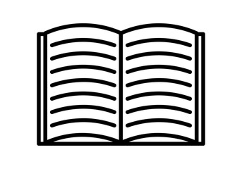 Icono negro de libro de texto abierto
