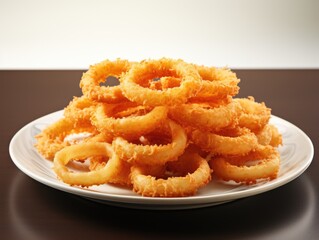 Crispy Onion Rings Plated Perfection with Clear Background