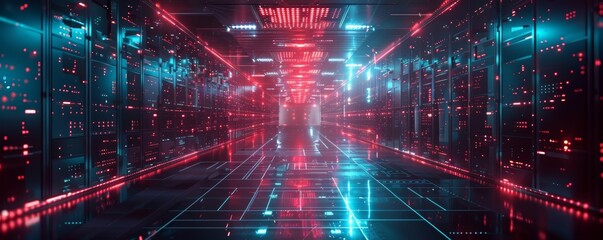 Data center and network devices in high performance operation. Generative AI