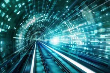 hyperspace tunnel with tech elements 