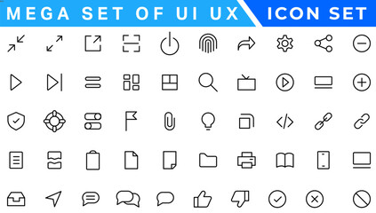 Mega set of ui ux icon set, user interface iconset collection.