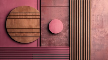 Pink And Brown Wall Design