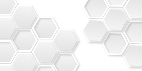 Abstract background with hexagon, modern abstract polygonal pattern. Futuristic abstract honeycomb technology white background. Luxury white hexagon pattern.	
