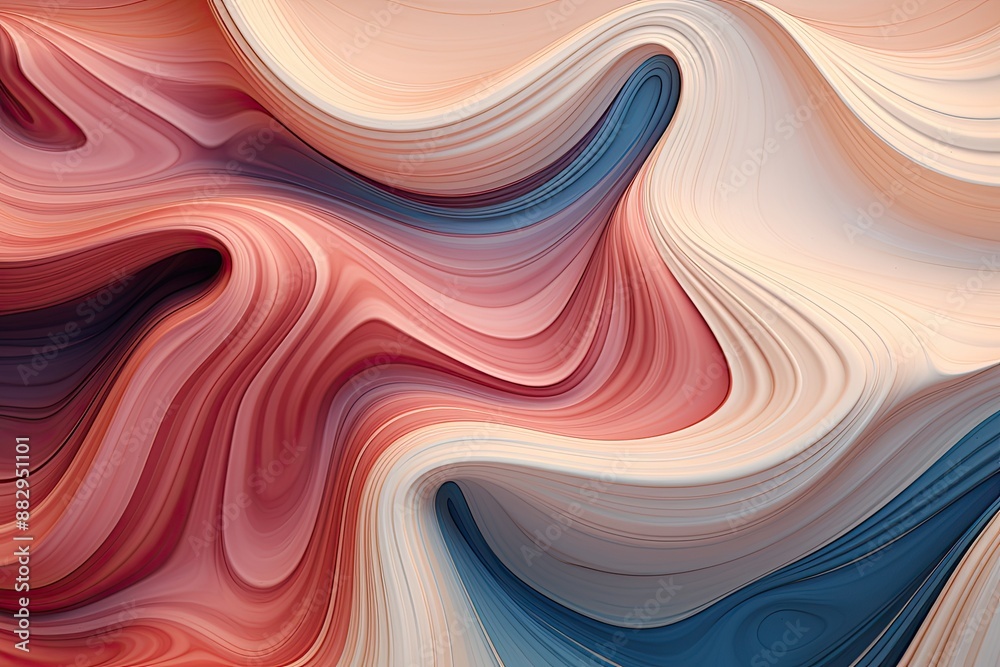 Leinwandbilder Swirling colorful digital art A fluid mechanics background with turbulent flow patterns