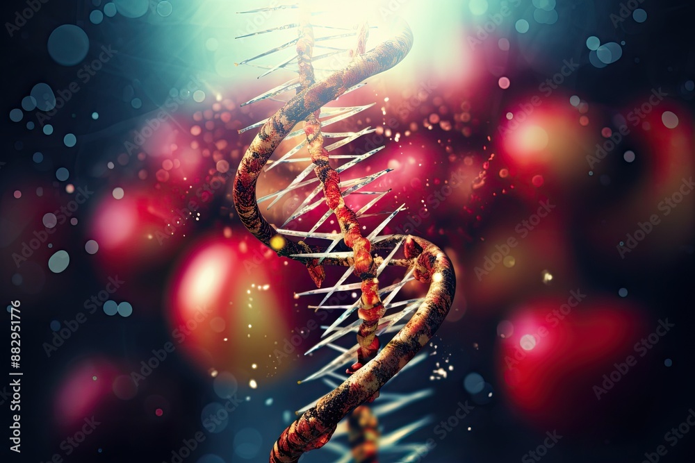 Aufkleber glowing twisted double helix structure a genetic engineering breakthrough for disease prevention
