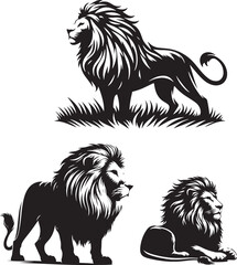 Lion silhouette. Vector illustration on white background
