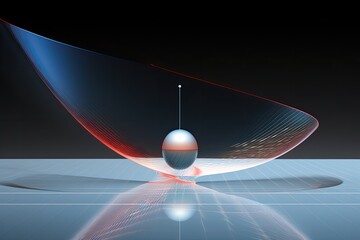 Red glossy sphere An illustration of the conservation of linear and angular momentum