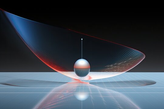 Red glossy sphere An illustration of the conservation of linear and angular momentum