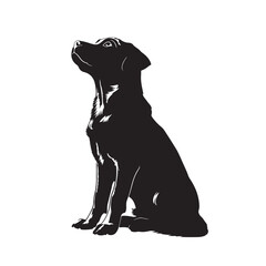 Dog silhouette. Vector silhouette of dog on white background. black dog isolated on white background. cutout dog. hand drawn design. vector illustration.