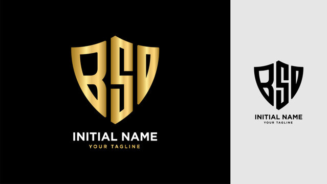 Initial BSD Shield vector Logo Template Design