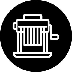 Pasta Machine Vector Line White Circle Black