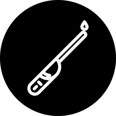 Stove Lighter Vector Line White Circle Black