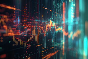 Complex digital stock data display A double exposure capturing the essence of photography
