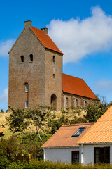 Lonstrup, Denmark,  The Lonstrup Church built on a cliff or klint.