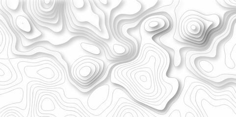 	
Vector white wave line geography landscape Topo contour map on white background. Geographic mountain relief diagram line wave carve pattern. Topographic world map contour lines map texture.