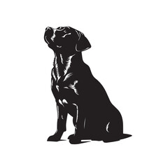 Dog silhouette. Vector silhouette of dog on white background. black dog isolated on white background. cutout dog. hand drawn design. vector illustration.