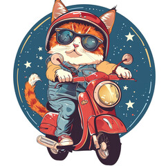 t-shirt design, cartoon cat