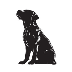 Dog silhouette. Vector silhouette of dog on white background. black dog isolated on white background. cutout dog. hand drawn design. vector illustration.