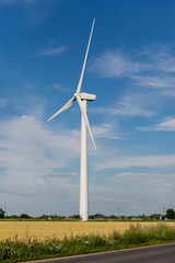 Fototapeta premium wind generators in a field on a sunny day. alternative energy.