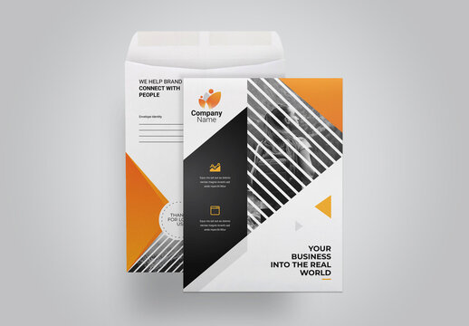 Corporate Orange C4 Envelope Catalog With Triangle