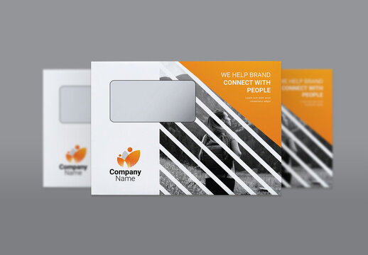 Corporate Orange B5_Envelope With Triangle