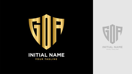 Initial GOA Shield vector Logo Template Design