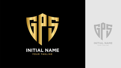 Initial GPS Shield vector Logo Template Design